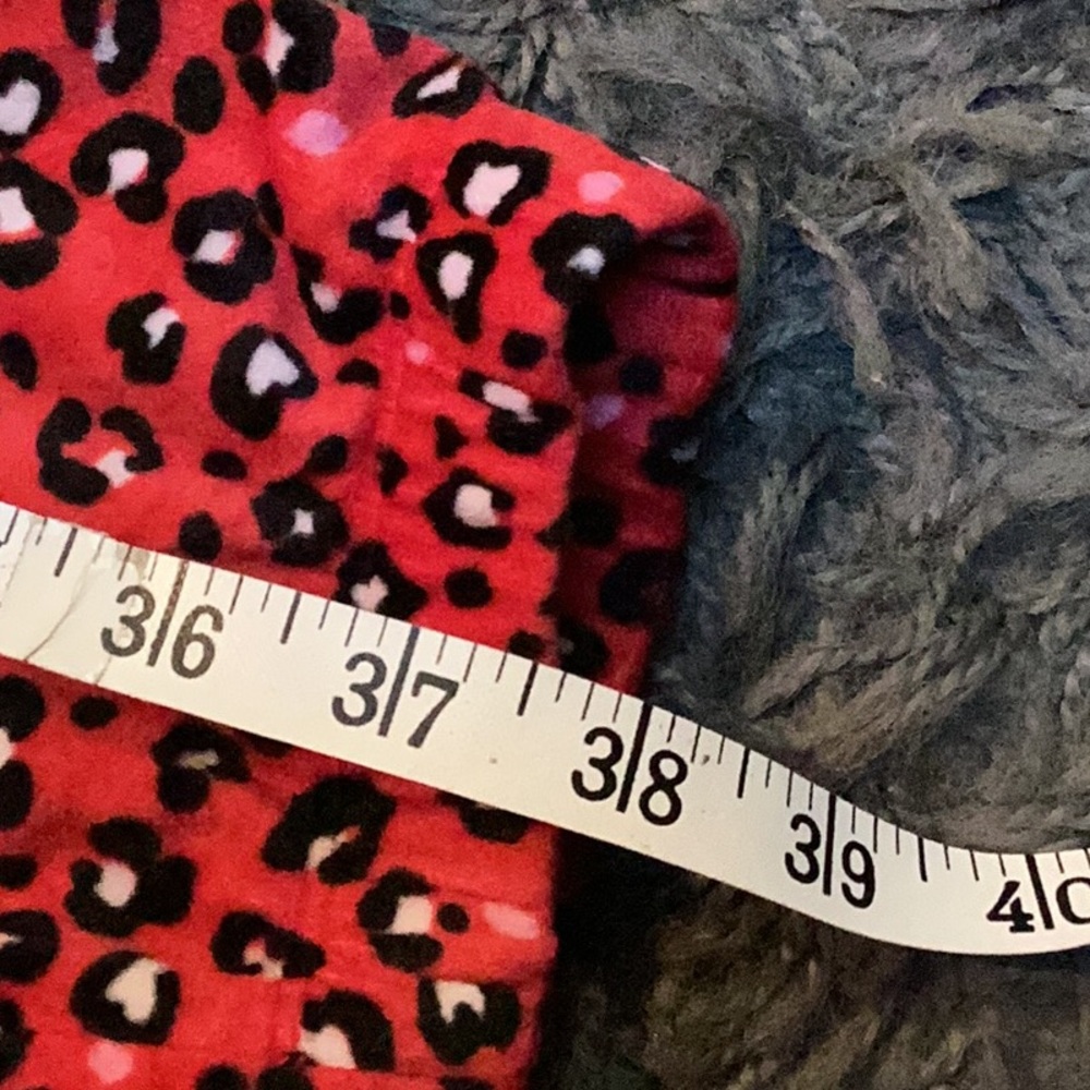 Red Leopard Print velvet, soft, joggers, pajama Pants - Picture 5 of 6